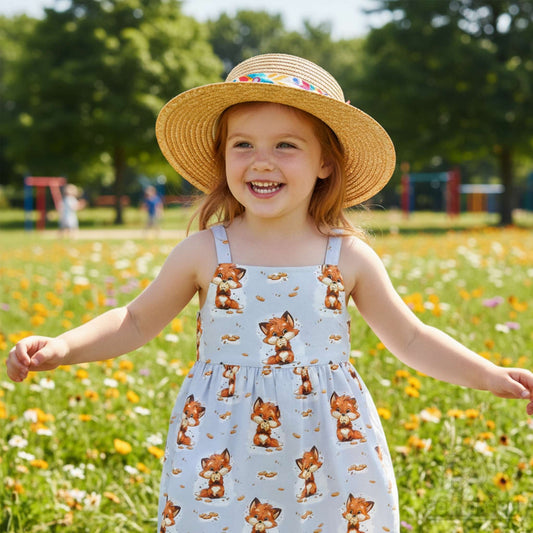 French Terry Stoff „Cookie Fox“ – Schlichter Stoff mit süßem Fuchs | Schnubsibu OEKO-TEX® Standard 100