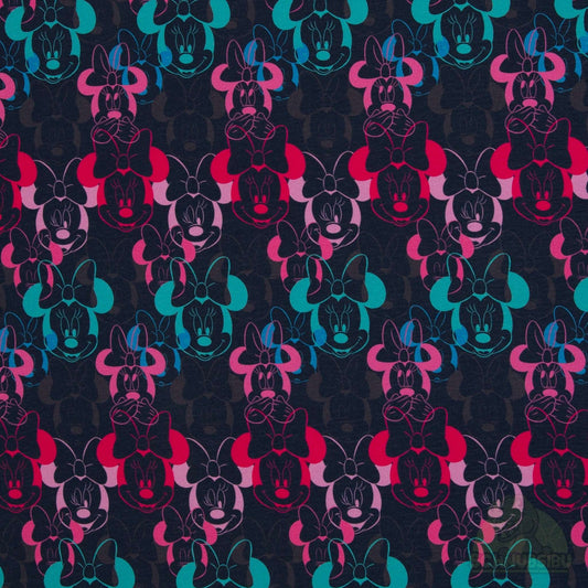 Jersey Stoff „Minnie Maus bunt" – buntes Disney Motiv | Lizenzstoff OEKO-TEX® Standard 100