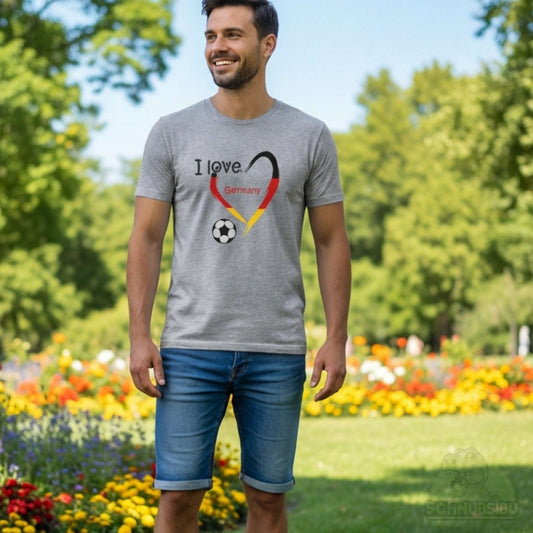 Jersey Panel „I love Germany - grau" – Ein Muss für jeden Fußballfan | Swafing OEKO-TEX® Standard 100