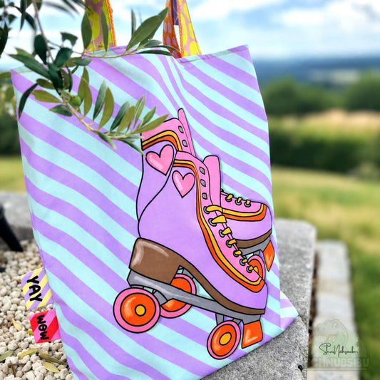Panel Cherry Picking Bag Dackel und Rollschuhe – Canvas