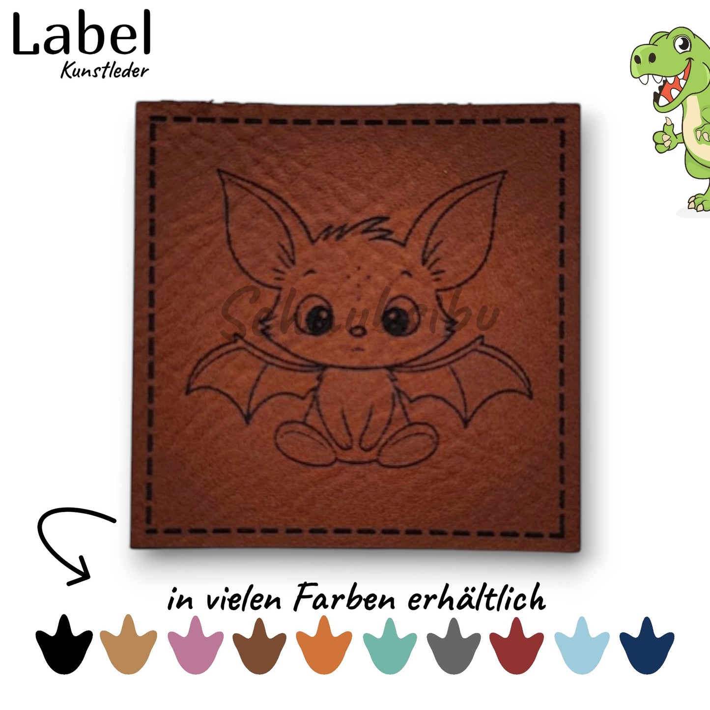 Kunstlederlabel „Fledi" – hochwertiges Label in verschiedenen Farben zum Aufnähen für Kleidung & Accessoires | Schnubsibu