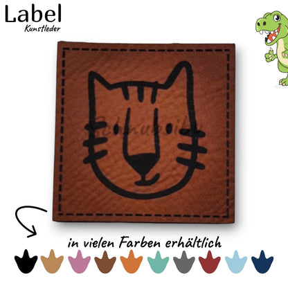 Kunstlederlabel „Tiger ROAR" – hochwertiges Label in verschiedenen Farben zum Aufnähen für Kleidung & Accessoires | Schnubsibu