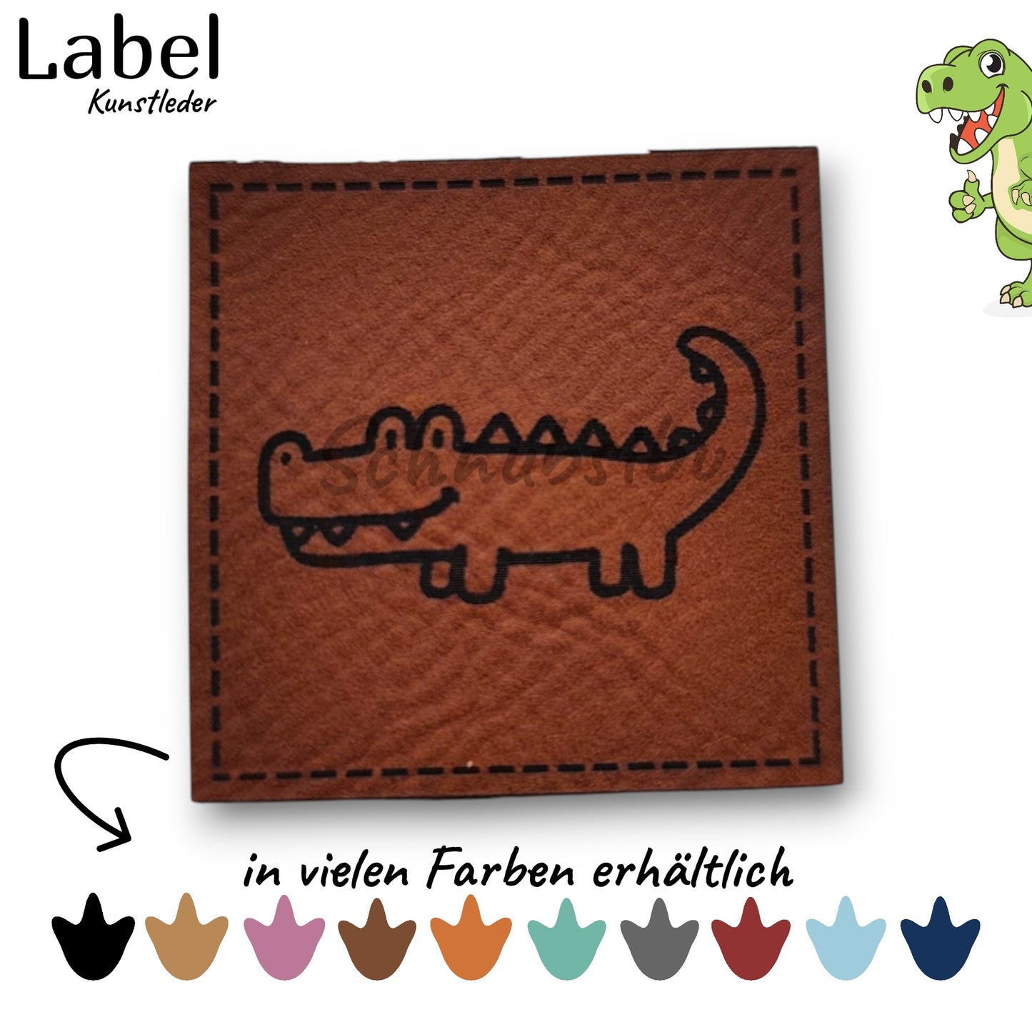 Kunstlederlabel „Skandi Kroko" – hochwertiges Label in verschiedenen Farben zum Aufnähen für Kleidung & Accessoires | Schnubsibu