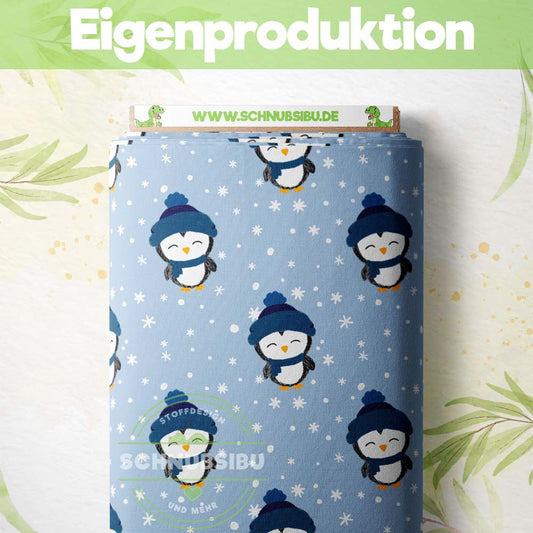 schnubsibu- Mockup_Stoffbrett_Winterpinguine_blau -