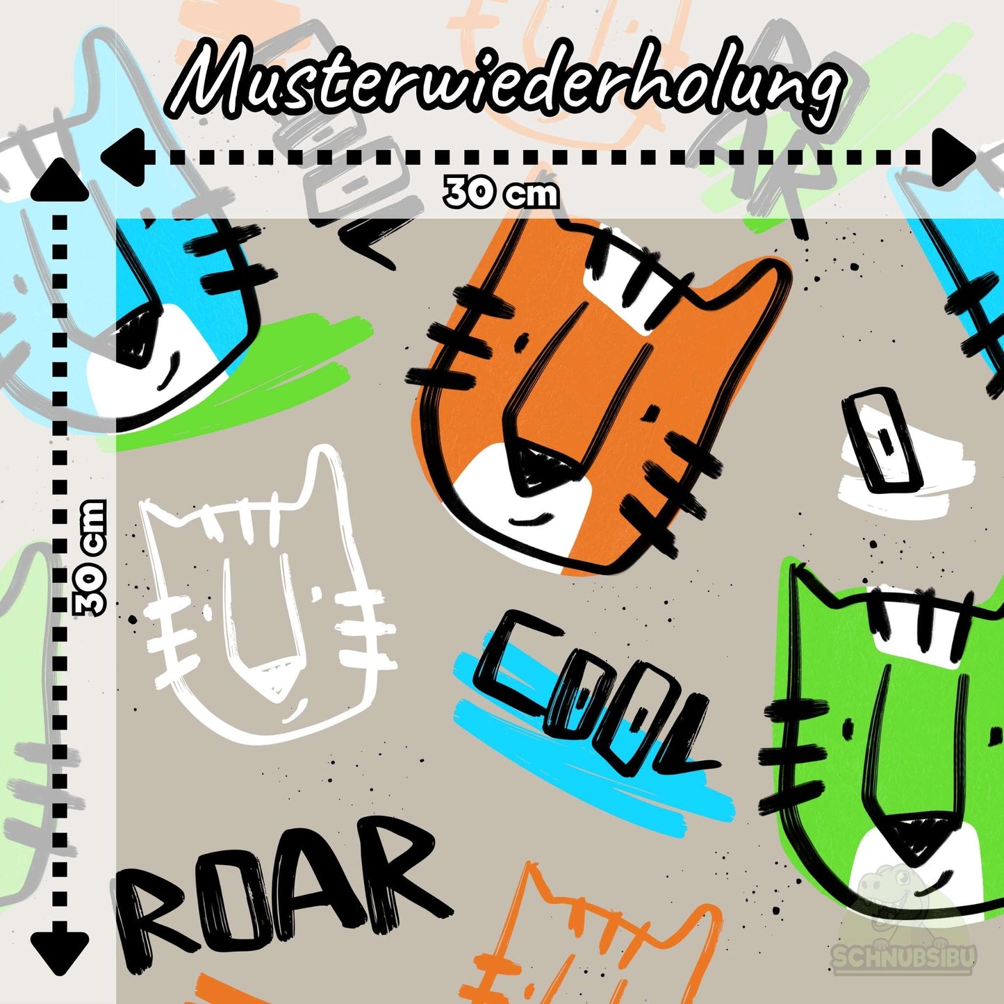 VB Jersey Stoff „Cool Roar“ - designt by Katzengold Designs | Schnubsibu OEKO-TEX® Standard 100