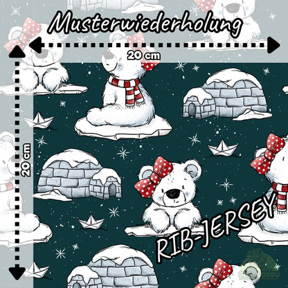 [VB 16.08.] Stoff Eisbär mit roter Schleife