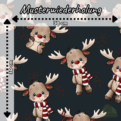 [VB 01.08.] Stoff Elchzeit dunkel