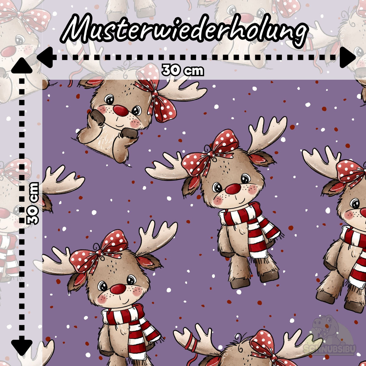 [VB 01.08.] Stoff Elchzeit lila