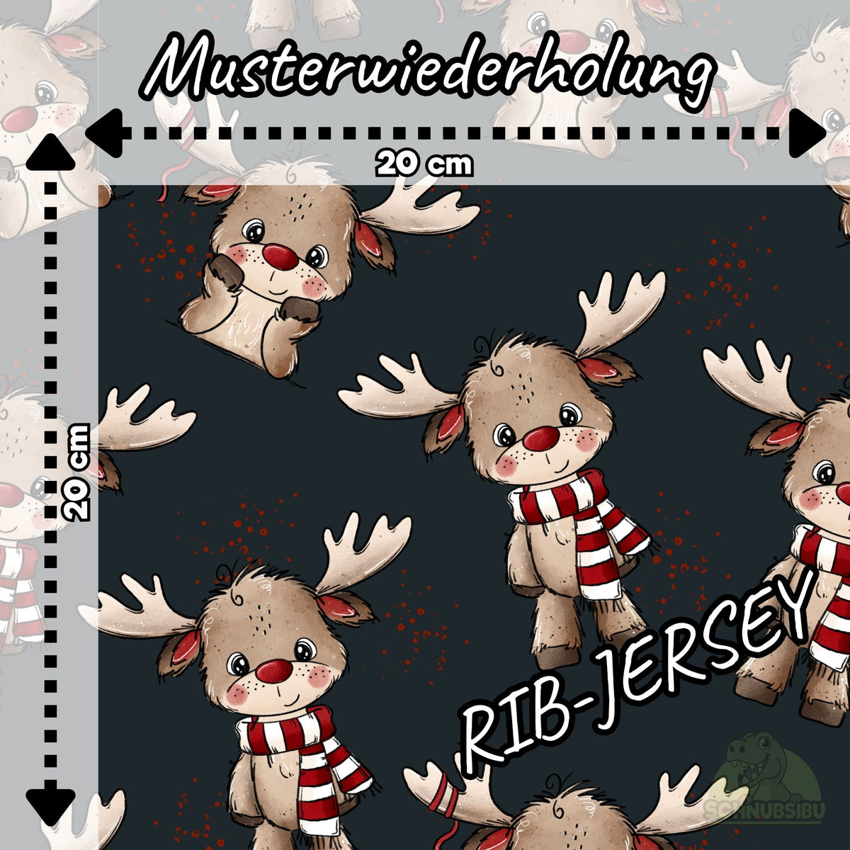 [VB 01.08.] Stoff Elchzeit dunkel