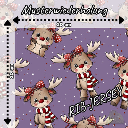 [VB 01.08.] Stoff Elchzeit lila