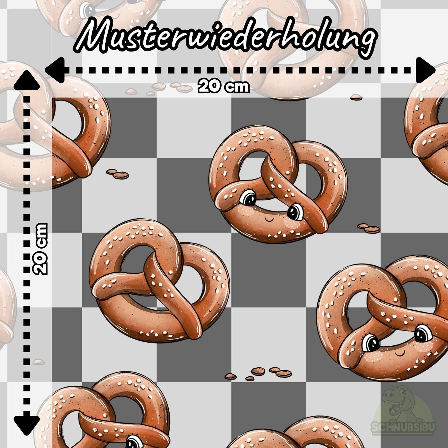 VB Rip-Jersey Stoff „Brezel grau“ - designt by Katzengold Designs | Schnubsibu OEKO-TEX® Standard 100