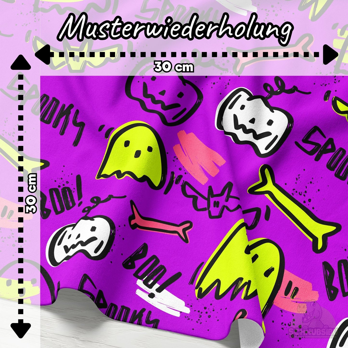 VB Stoff „Spooky Parts lila“ - designt by Katzengold Designs | Schnubsibu OEKO-TEX® Standard 100