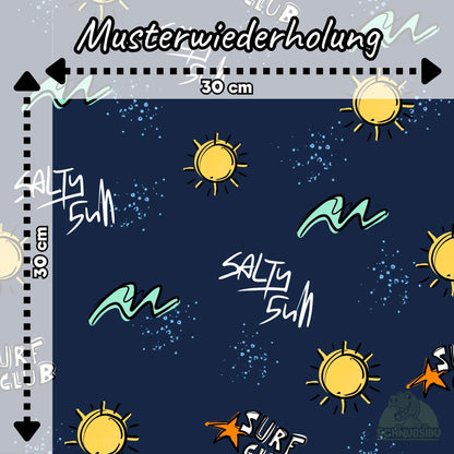 VB Jersey Stoff „Surfclub türkis Kombi“ - designt by Katzengold Designs | Schnubsibu OEKO-TEX® Standard 100