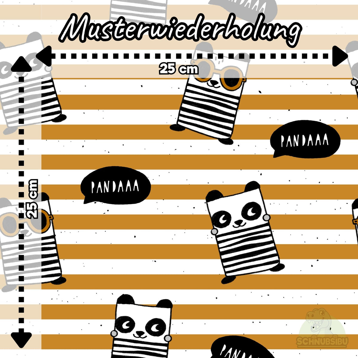 [VB 15.09.] Stoff Panda Chill Streifen