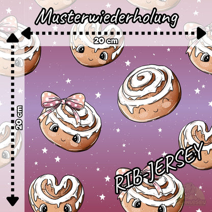 [VB 01.08.] Stoff Zimtschnecken rosa