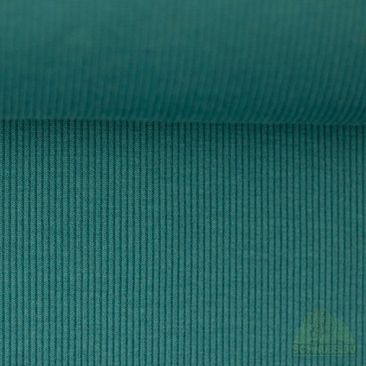 Rip-Bündchen Stoff „Tessa petrol 747" – Elastisches Rip-Bündchen in Petrol| Swafing OEKO-TEX® Standard 100