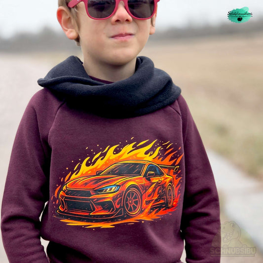 Bügelbild „Racing Car Orange-rot" – dynamisches Fahrzeugmotiv mit Power & Style | Schnubsibu