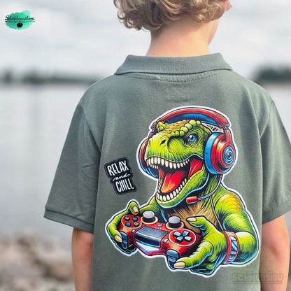 [VB 16.09.] Bügelbild Gamer Dino