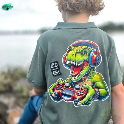 [VB 16.09.] Bügelbild Gamer Dino