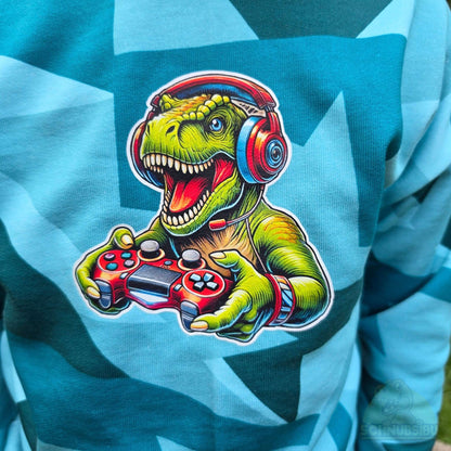 [VB 16.09.] Bügelbild Gamer Dino