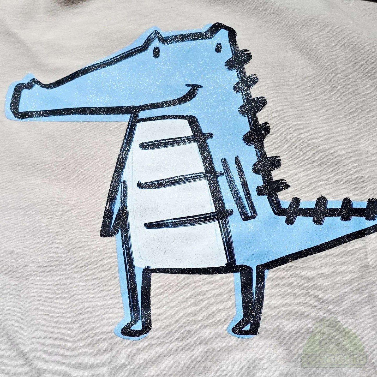 Bügelbild „ROAR Croc blau" – cooles Krokodilmotiv | Schnubsibu