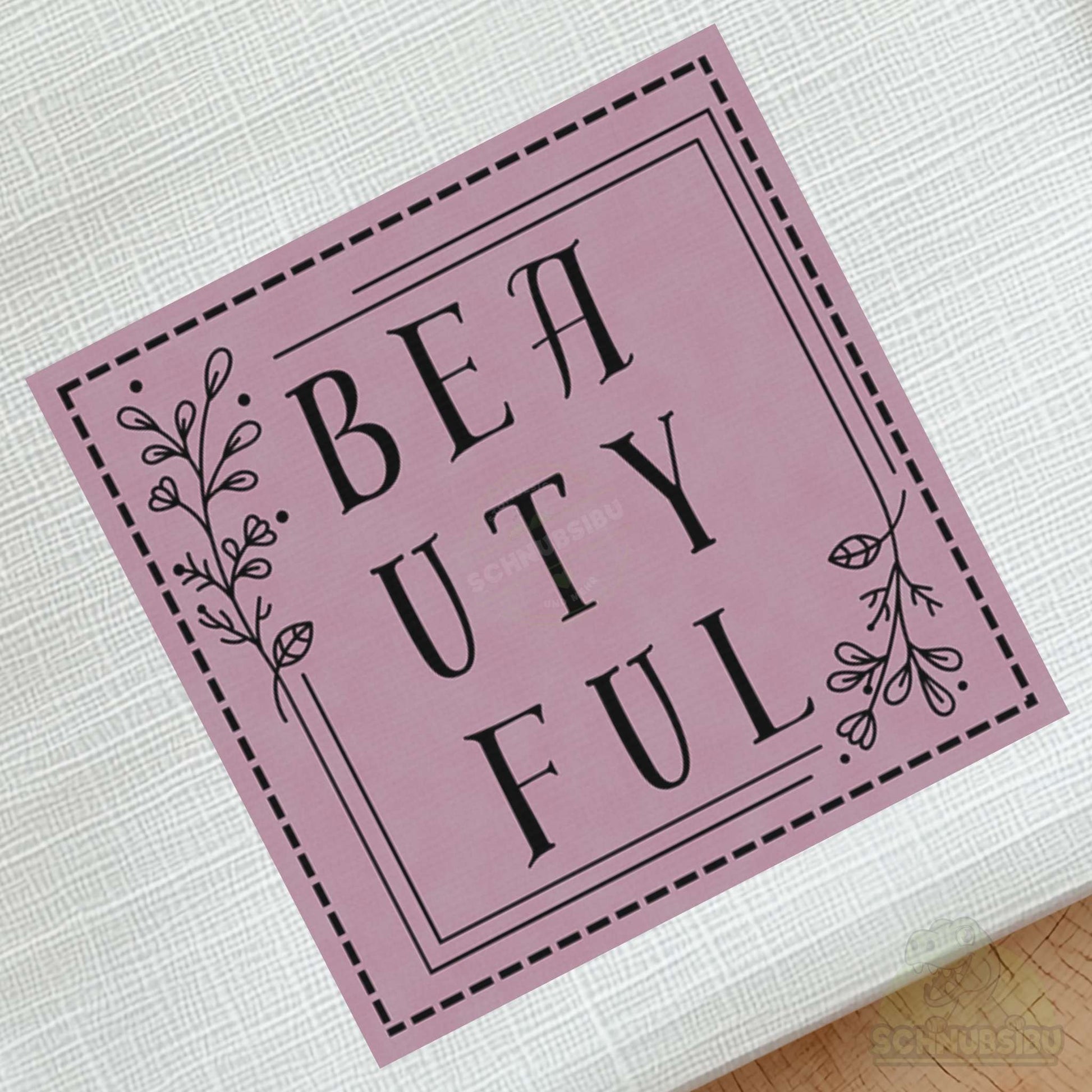 schnubsibu- schnubsibu-produktfoto-buegellabel-aufstoff-beautiful_3 - rosa