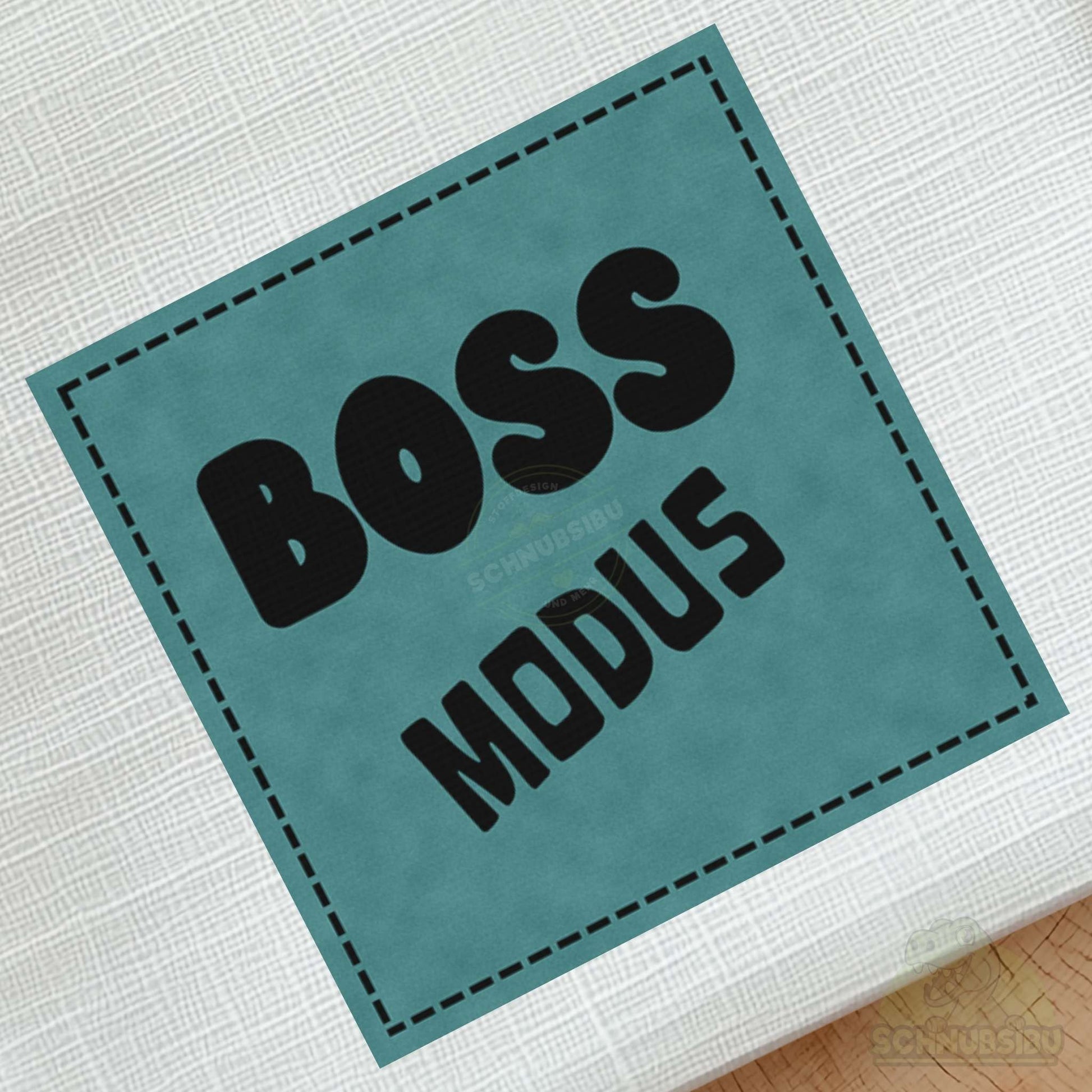 schnubsibu- schnubsibu-produktfoto-buegellabel-aufstoff-bossmodus_2 - türkis