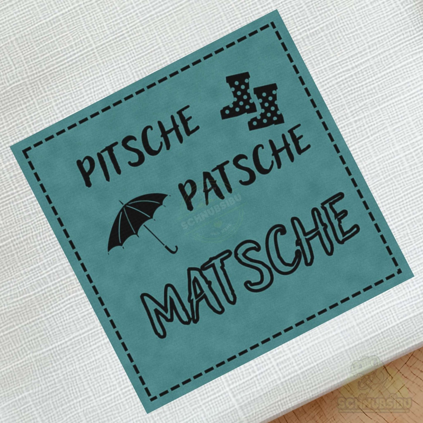 schnubsibu- schnubsibu-produktfoto-buegellabel-aufstoff-pitschepatsche - türkis