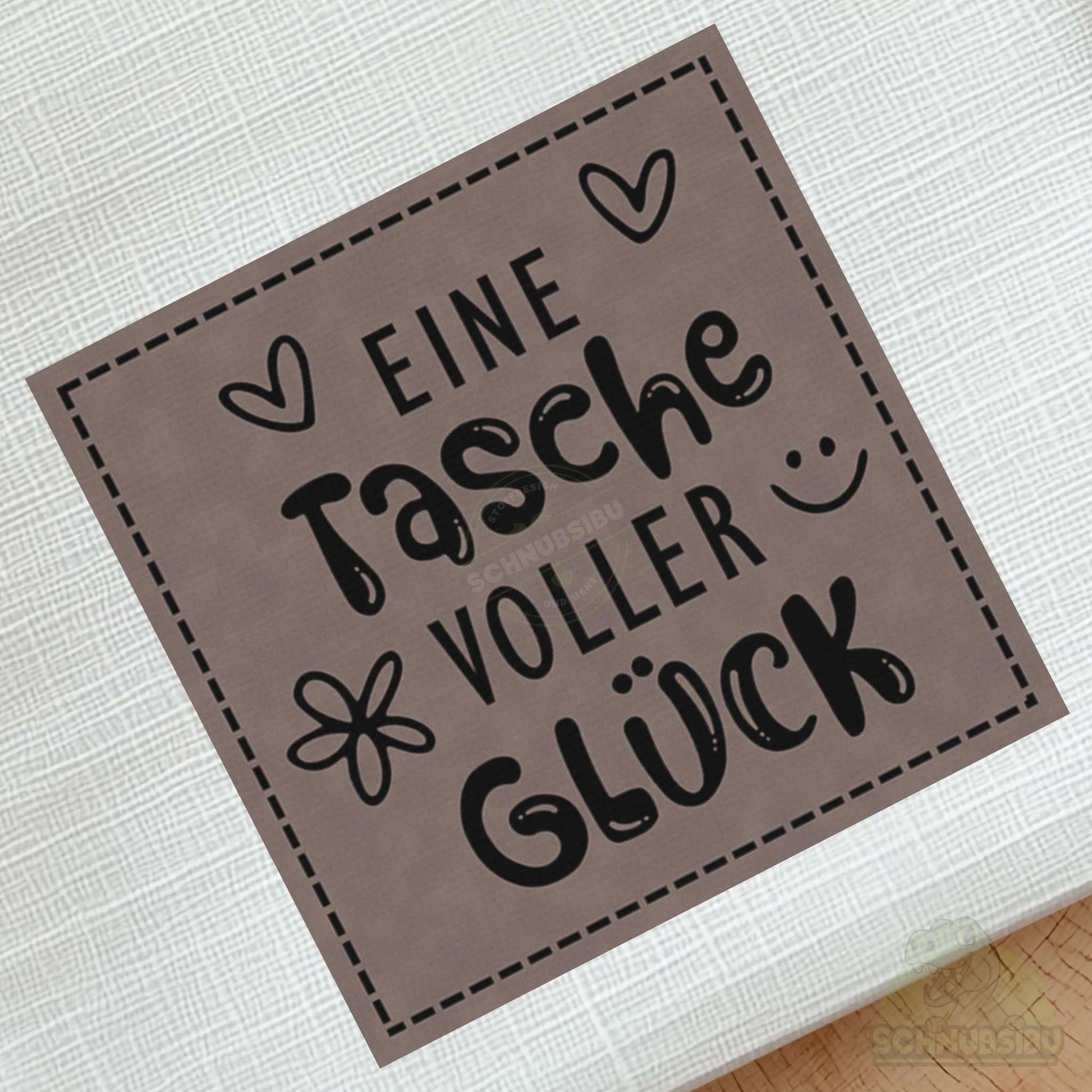 schnubsibu- schnubsibu-produktfoto-buegellabel-aufstoff-taschevollglueck - braun