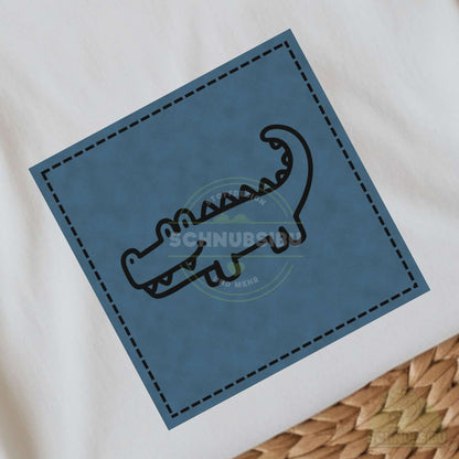 Bügel-Label "Skandi Kroko blau" – schnelle Akzente für Kleidung & Accessoires | Schnubsibu