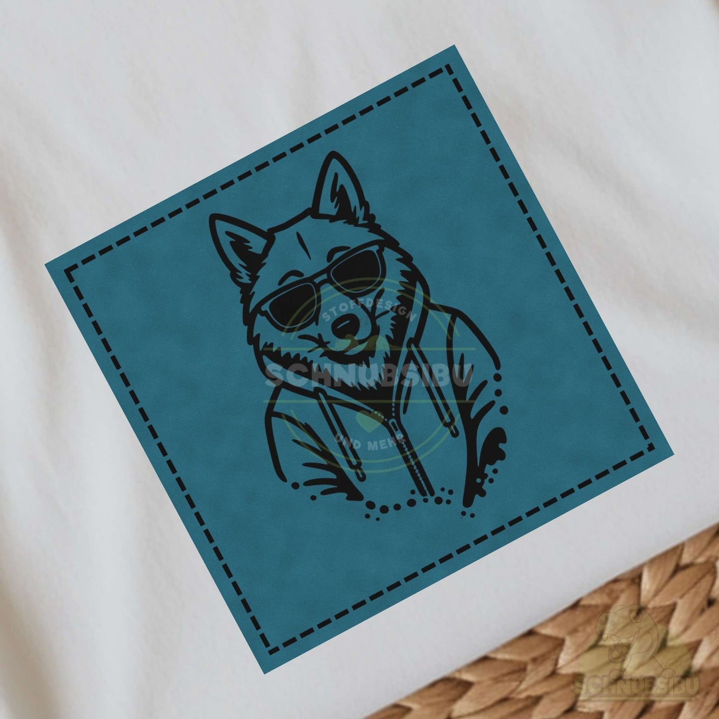Bügel-Label "Graffiti Fuchs blau" – schnelle Akzente für Kleidung & Accessoires | Schnubsibu