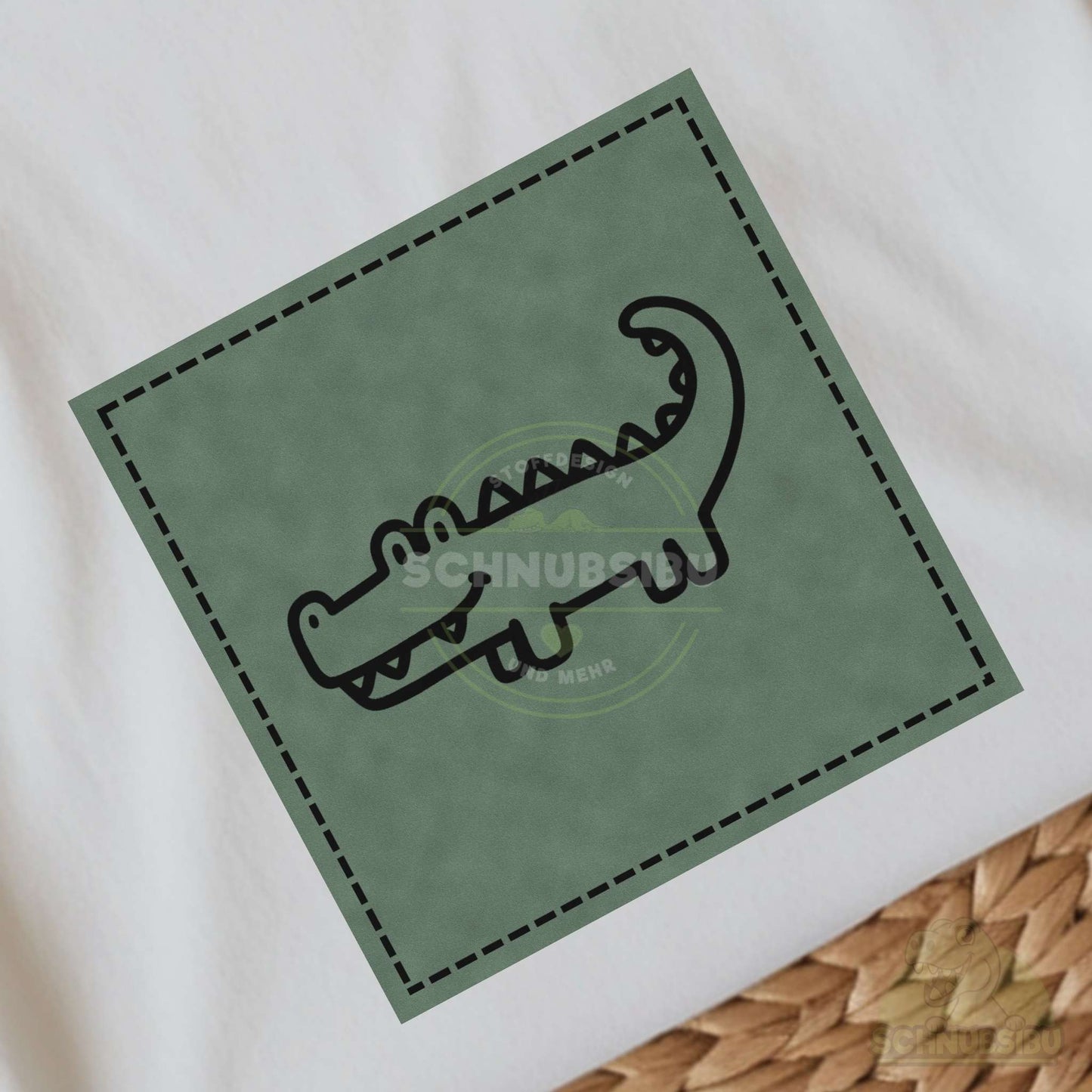 Bügel-Label "Skandi Kroko grün" – schnelle Akzente für Kleidung & Accessoires | Schnubsibu