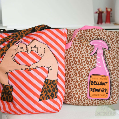 Panel Cherry Picking Bag Bullshitremover und Herzzeichen – Canvas