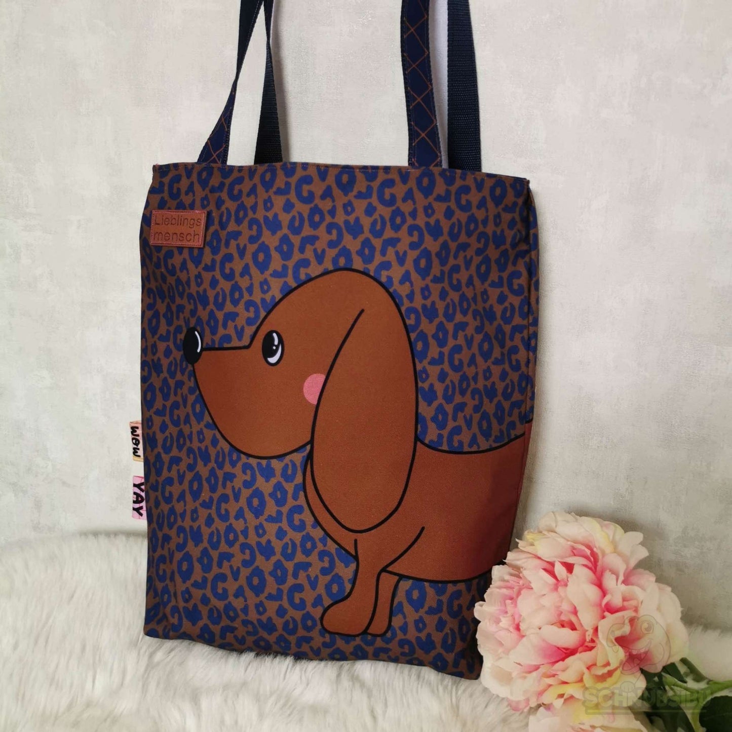 Panel Cherry Picking Bag Dackel und Rollschuhe – Canvas