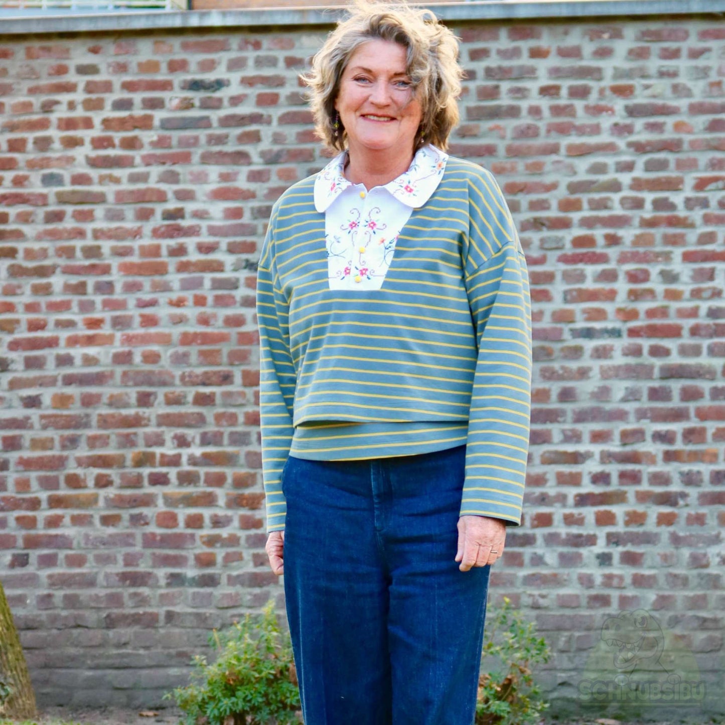 Stoff Isa blau-gelb – Jersey