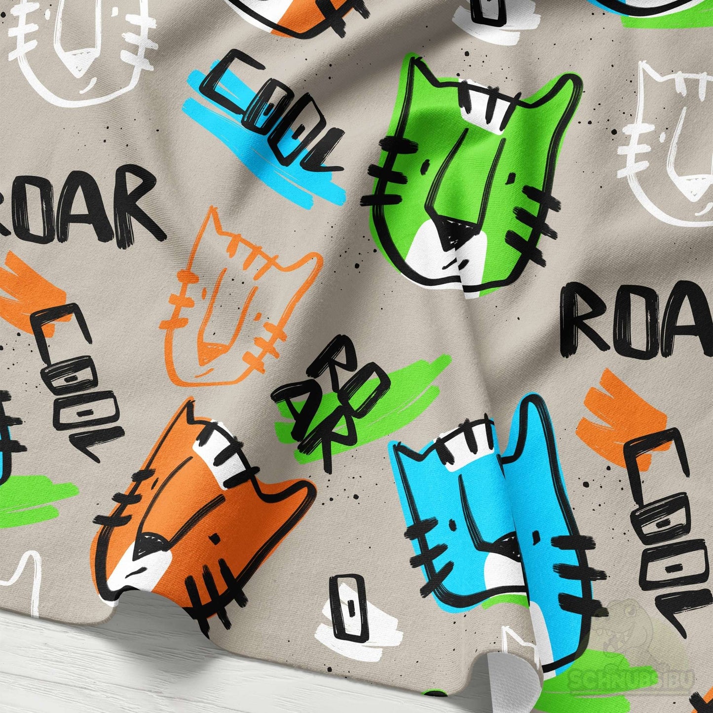 VB Jersey Stoff „Cool Roar“ - designt by Katzengold Designs | Schnubsibu OEKO-TEX® Standard 100