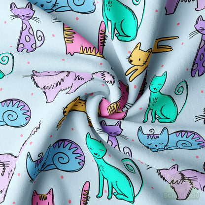 VB Jersey Stoff „Cat Scratch türkis“ - designt by Katzengold Designs | Schnubsibu OEKO-TEX® Standard 100