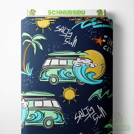 VB Jersey Stoff „Surfclub türkis“ - designt by Katzengold Designs | Schnubsibu OEKO-TEX® Standard 100