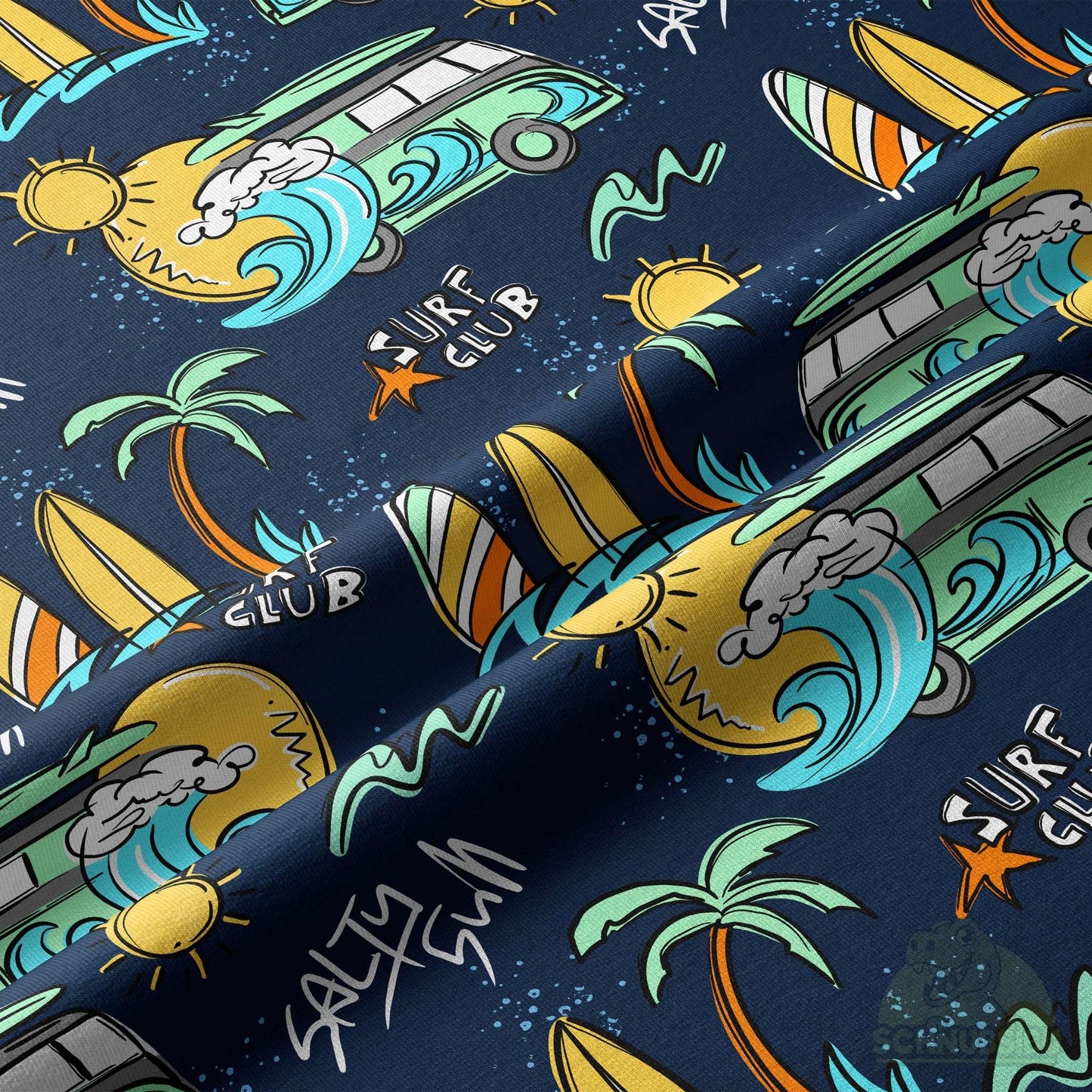 VB Jersey Stoff „Surfclub türkis“ - designt by Katzengold Designs | Schnubsibu OEKO-TEX® Standard 100