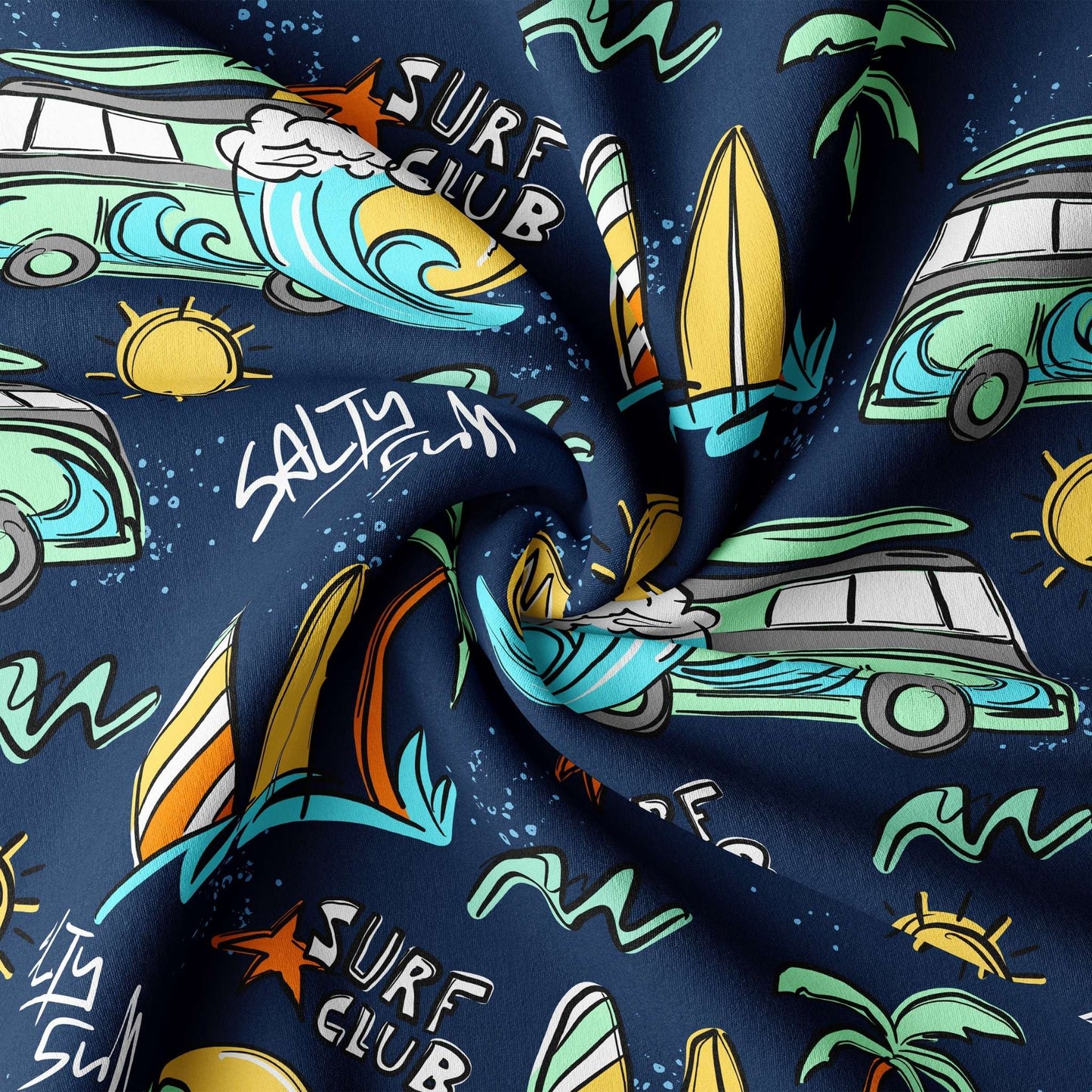 VB Jersey Stoff „Surfclub türkis“ - designt by Katzengold Designs | Schnubsibu OEKO-TEX® Standard 100
