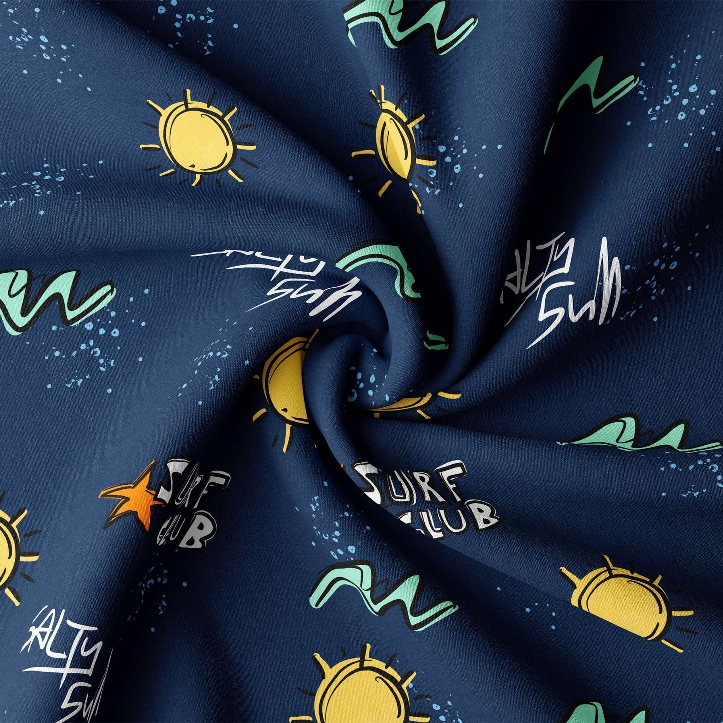 VB Jersey Stoff „Surfclub türkis Kombi“ - designt by Katzengold Designs | Schnubsibu OEKO-TEX® Standard 100