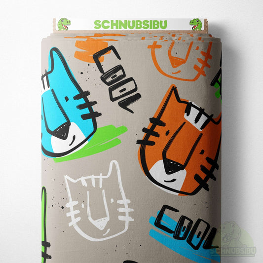 VB Jersey Stoff „Cool Roar“ - designt by Katzengold Designs | Schnubsibu OEKO-TEX® Standard 100