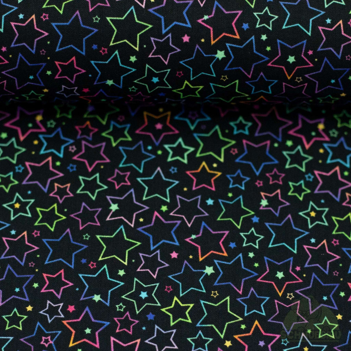 Stoff bunte Sterne – Baumwollstoff