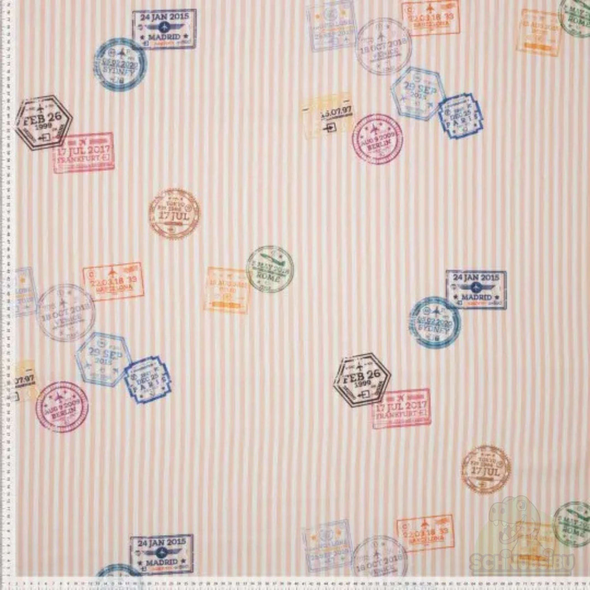 Stoff Travel rot - Canvas
