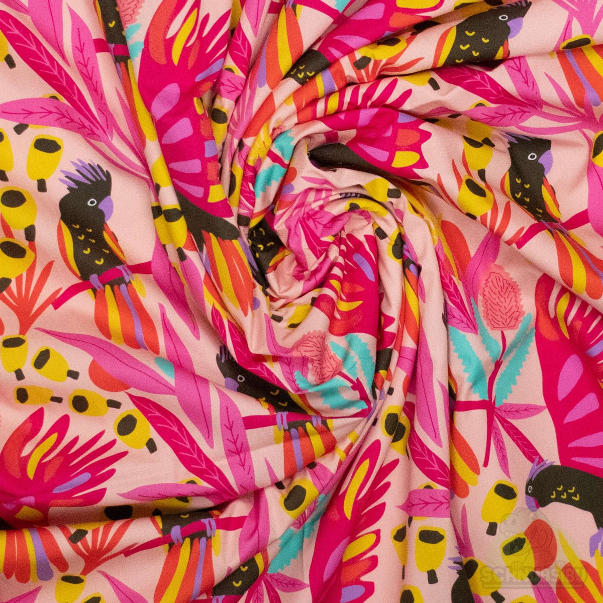 Stoff Colorful Parrot - Popeline