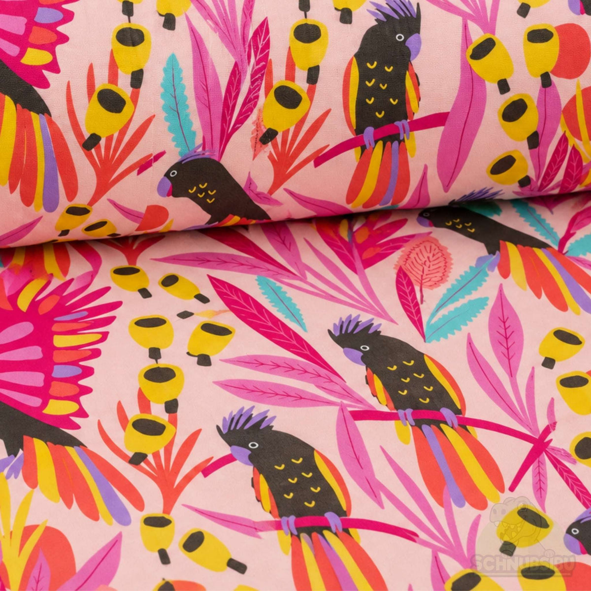 Stoff Colorful Parrot - Popeline
