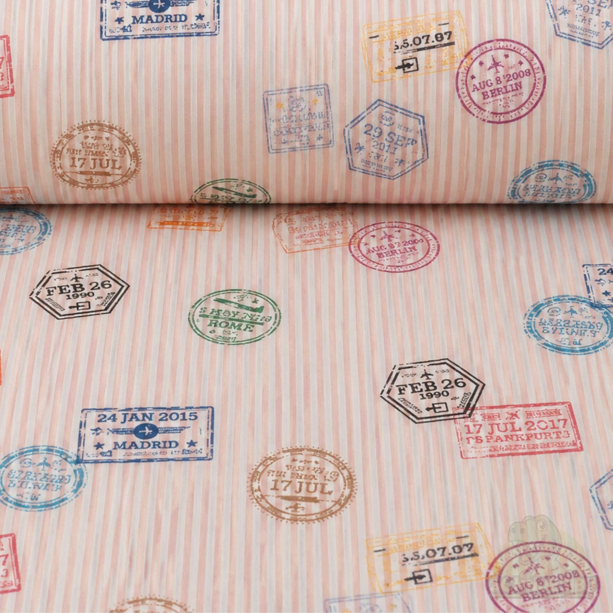 Stoff Travel rot - Canvas