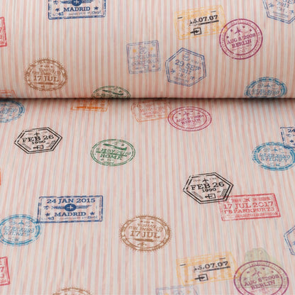 Stoff Travel rot - Canvas