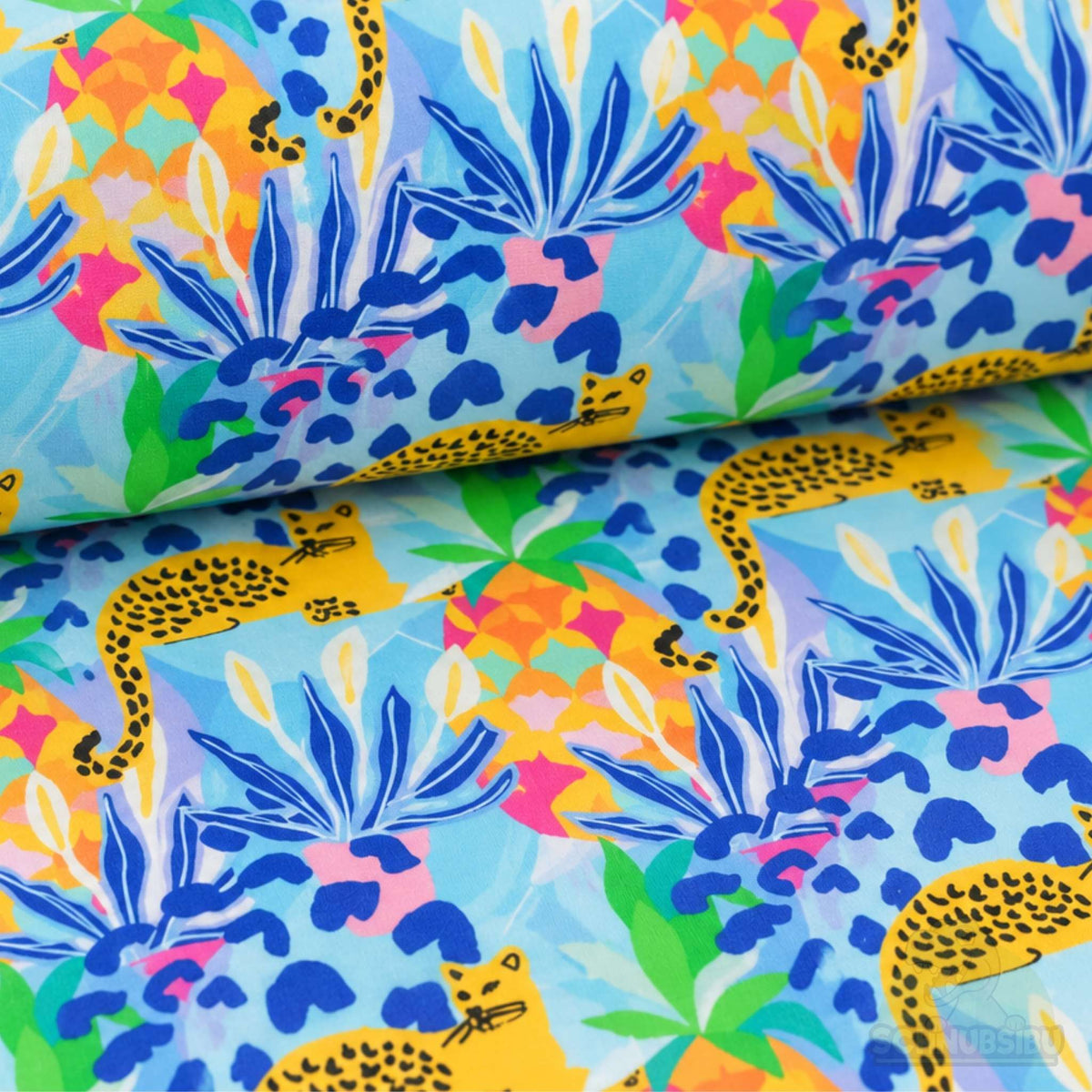 Stoff Colorful Leopard - Popeline