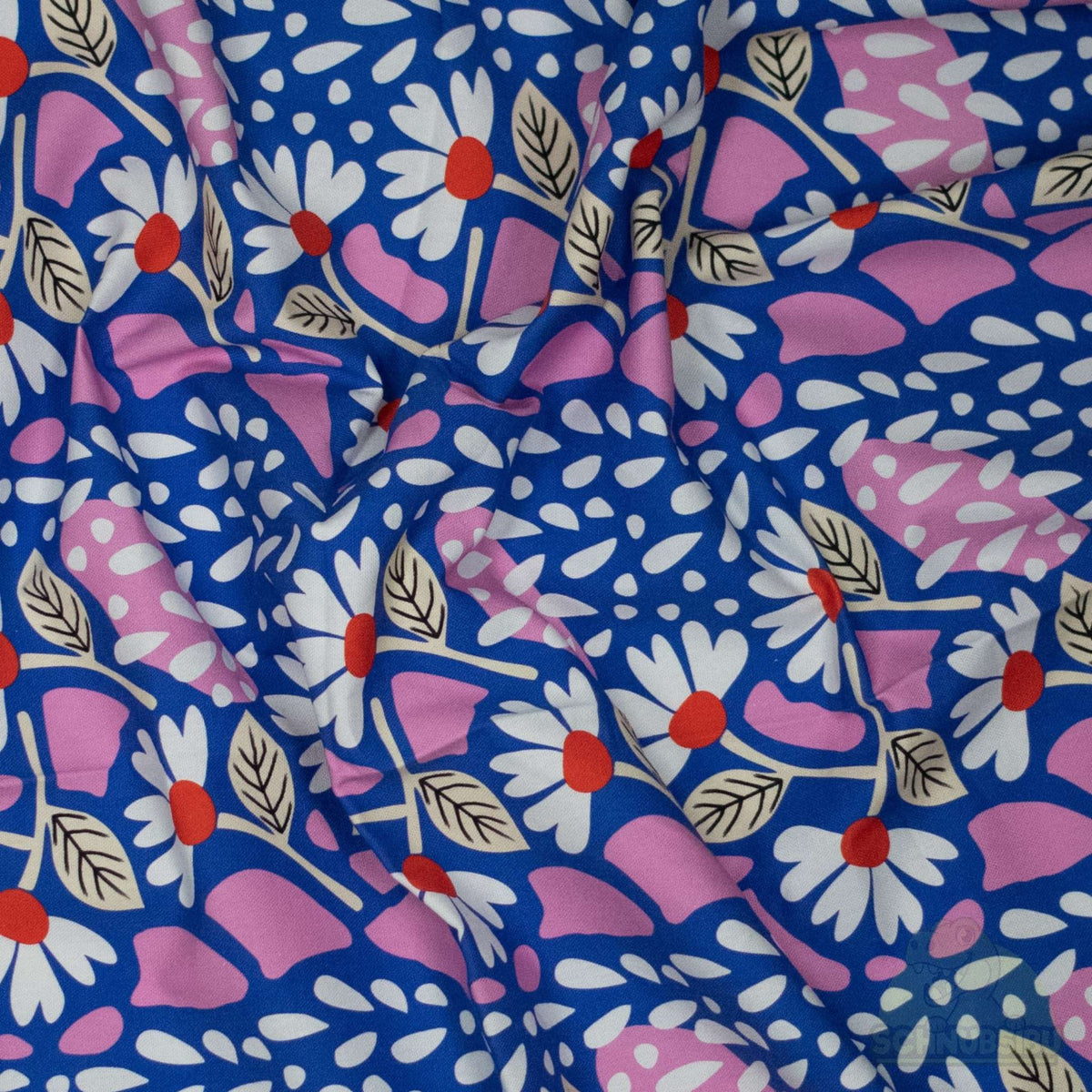 Stoff Retro Flowers - Canvas